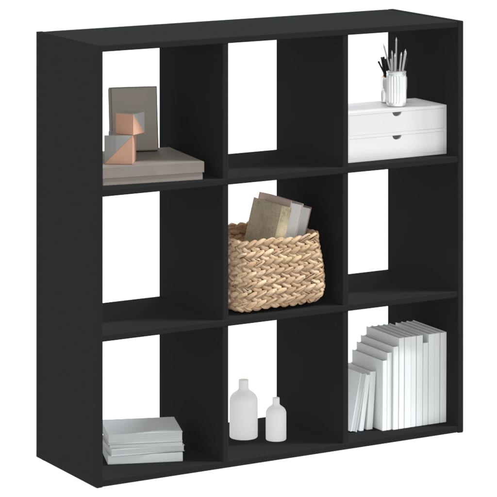 Bibliotecă, negru, 102x32x102 cm, lemn prelucrat