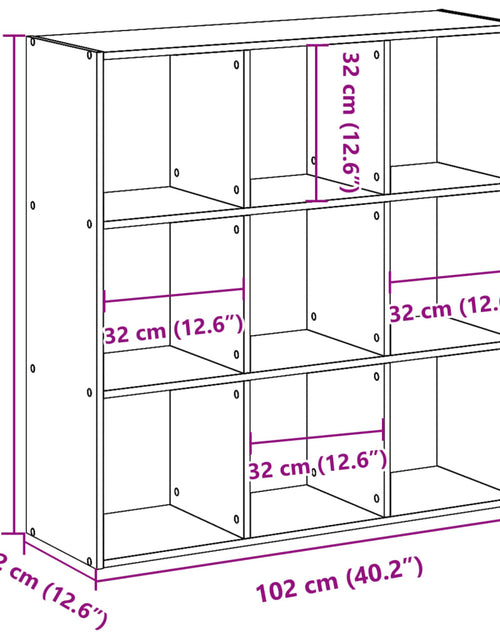 Încărcați imaginea în vizualizatorul Galerie, Bibliotecă, gri beton, 102x32x102 cm, lemn compozit
