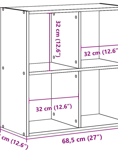 Încărcați imaginea în vizualizatorul Galerie, Bibliotecă, stejar sonoma, 68,5x32x68,5 cm, lemn prelucrat
