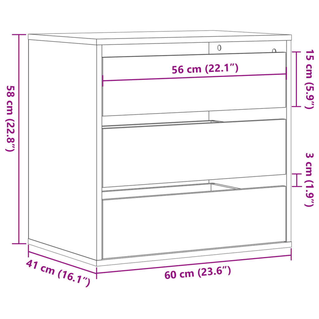 Dulap colț cu sertare alb 60x41x58 cm lemn prelucrat