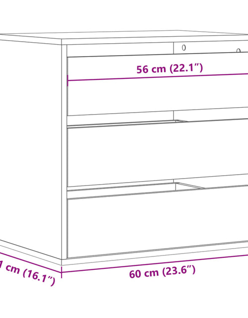 Încărcați imaginea în vizualizatorul Galerie, Dulap colț cu sertare gri beton 60x41x58 cm lemn prelucrat
