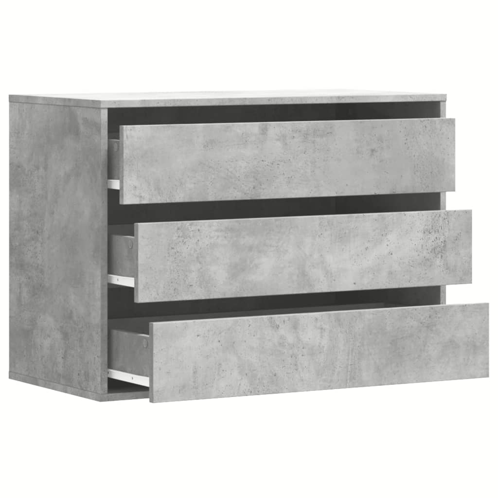 Dulap colț cu sertare gri beton 80x41x58 cm lemn prelucrat