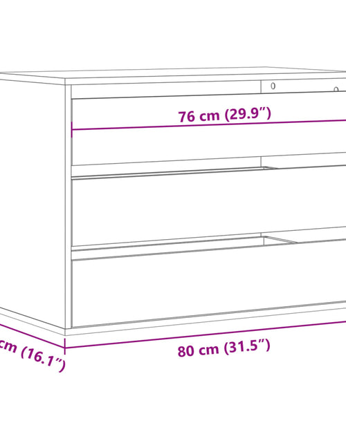 Încărcați imaginea în vizualizatorul Galerie, Dulap colț cu sertare stejar fumuriu 80x41x58 cm lemn prelucrat
