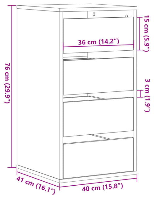 Încărcați imaginea în vizualizatorul Galerie, Dulap colț cu sertare gri beton 40x41x76 cm lemn prelucrat
