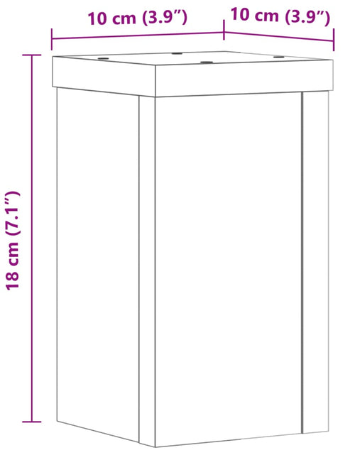 Загрузите изображение в средство просмотра галереи, Suporturi de plante, 2 buc., alb, 10x10x18 cm, lemn prelucrat
