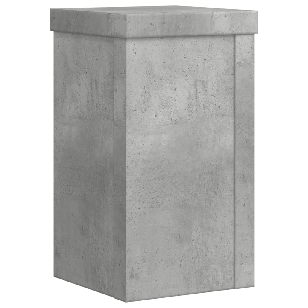 Suport de plante, 2 buc., gri beton, 10x10x18 cm lemn prelucrat