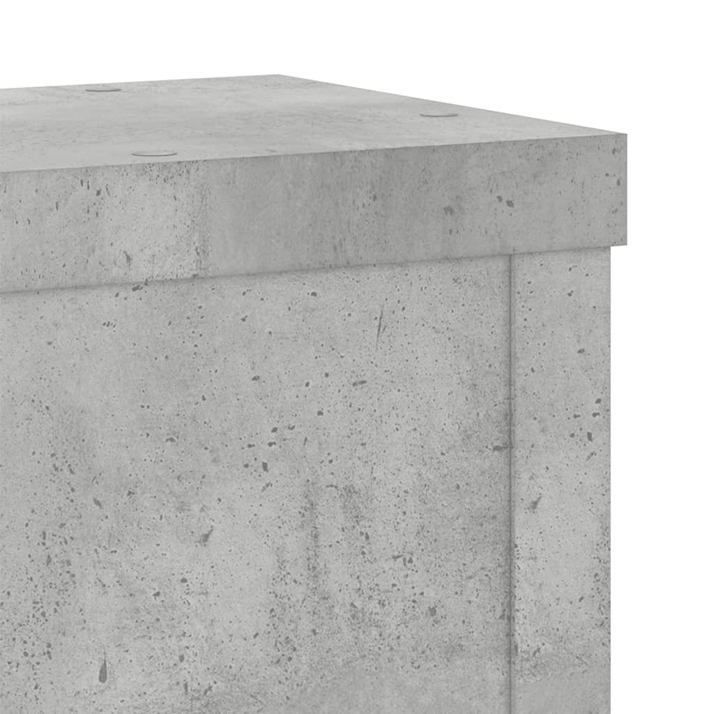 Suport de plante, 2 buc., gri beton, 10x10x18 cm lemn prelucrat