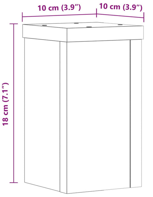 Загрузите изображение в средство просмотра галереи, Suport de plante, 2 buc., gri beton, 10x10x18 cm lemn prelucrat
