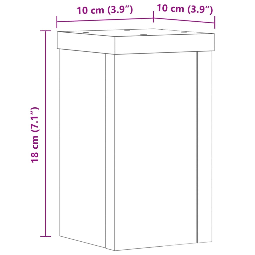 Suport de plante, 2 buc., gri beton, 10x10x18 cm lemn prelucrat