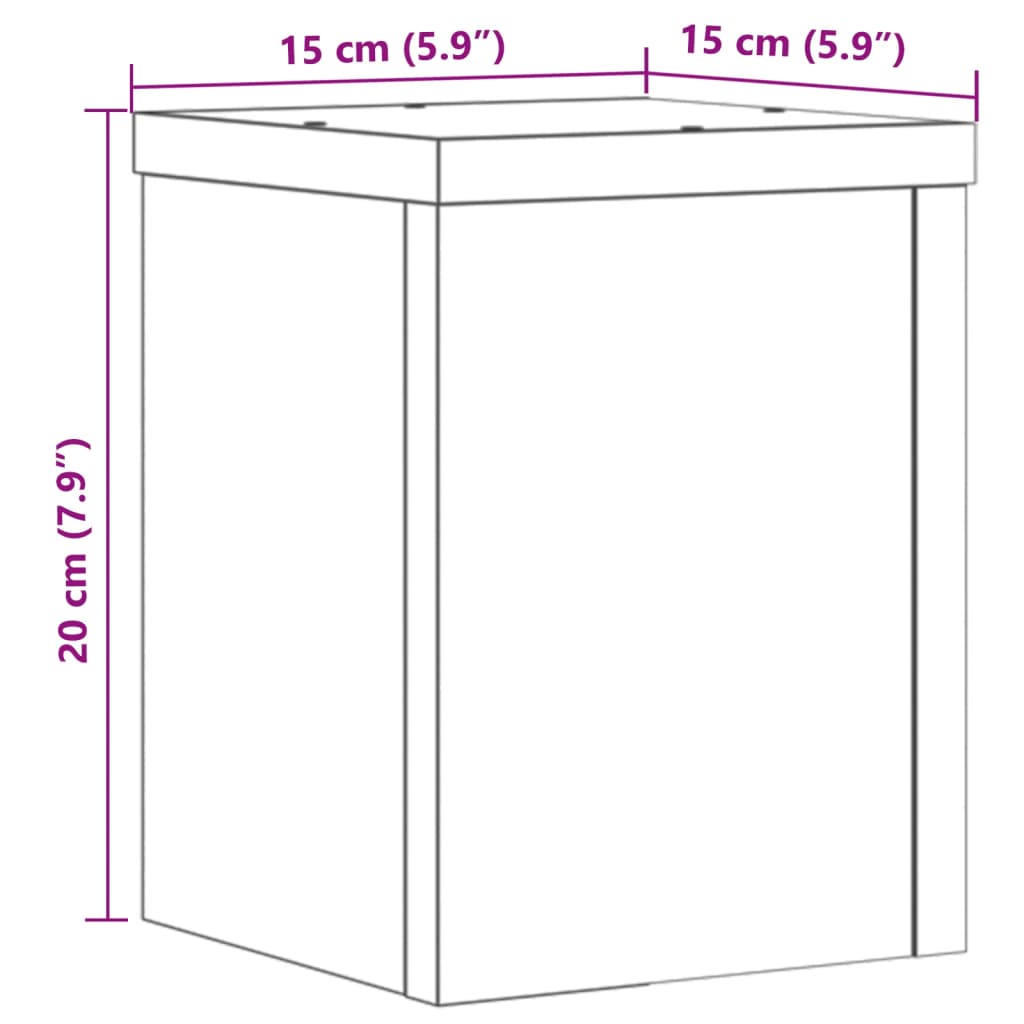 Suporturi de plante, 2 buc., alb, 15x15x20 cm, lemn prelucrat