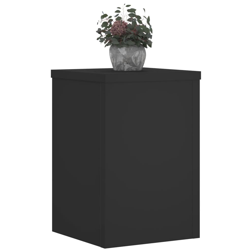 Suporturi de plante, 2 buc., negru, 20x20x30 cm, lemn prelucrat