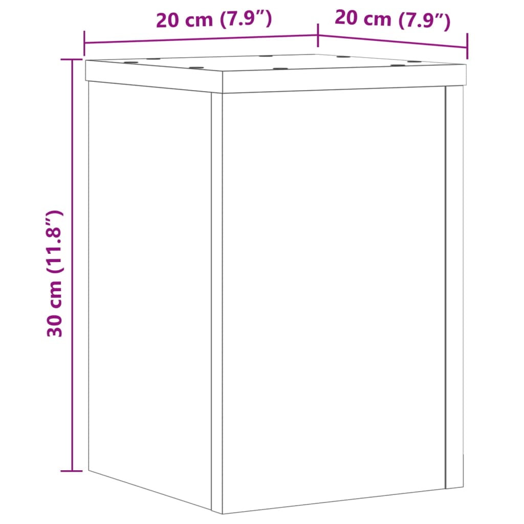 Suporturi de plante, 2 buc., negru, 20x20x30 cm, lemn prelucrat