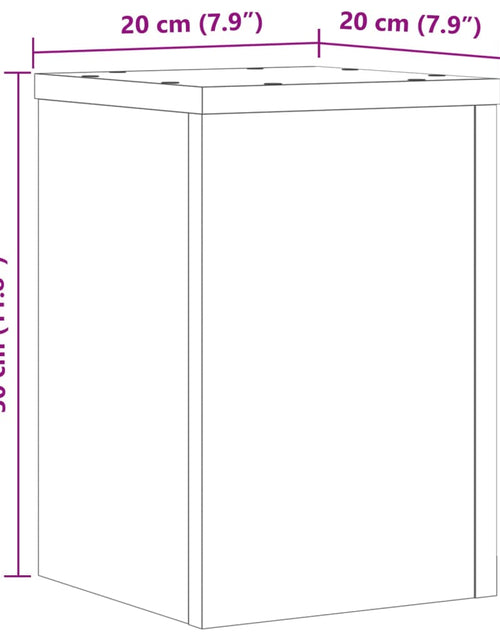 Загрузите изображение в средство просмотра галереи, Suporturi de plante 2 buc. stejar fumuriu 20x20x30 cm lemn
