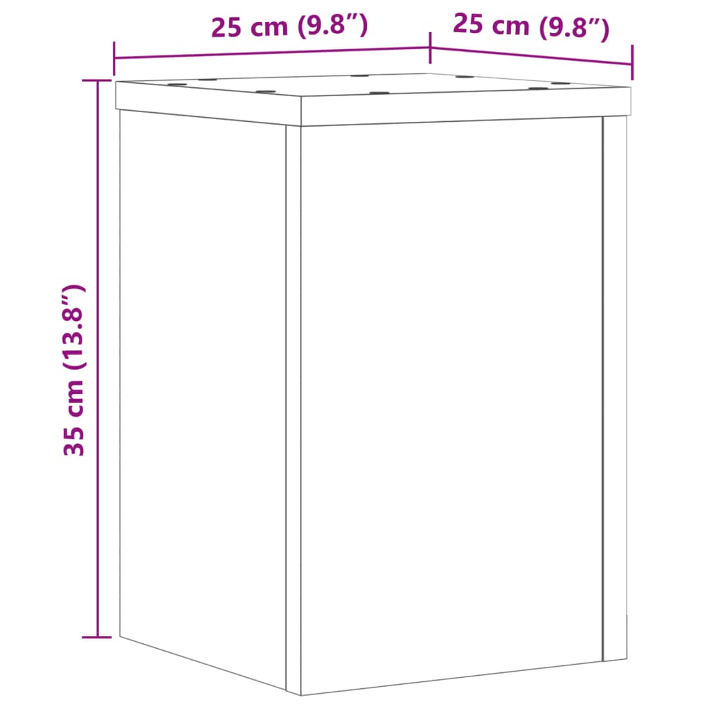 Suporturi de plante 2 buc. stejar fumuriu 25x25x35 cm lemn