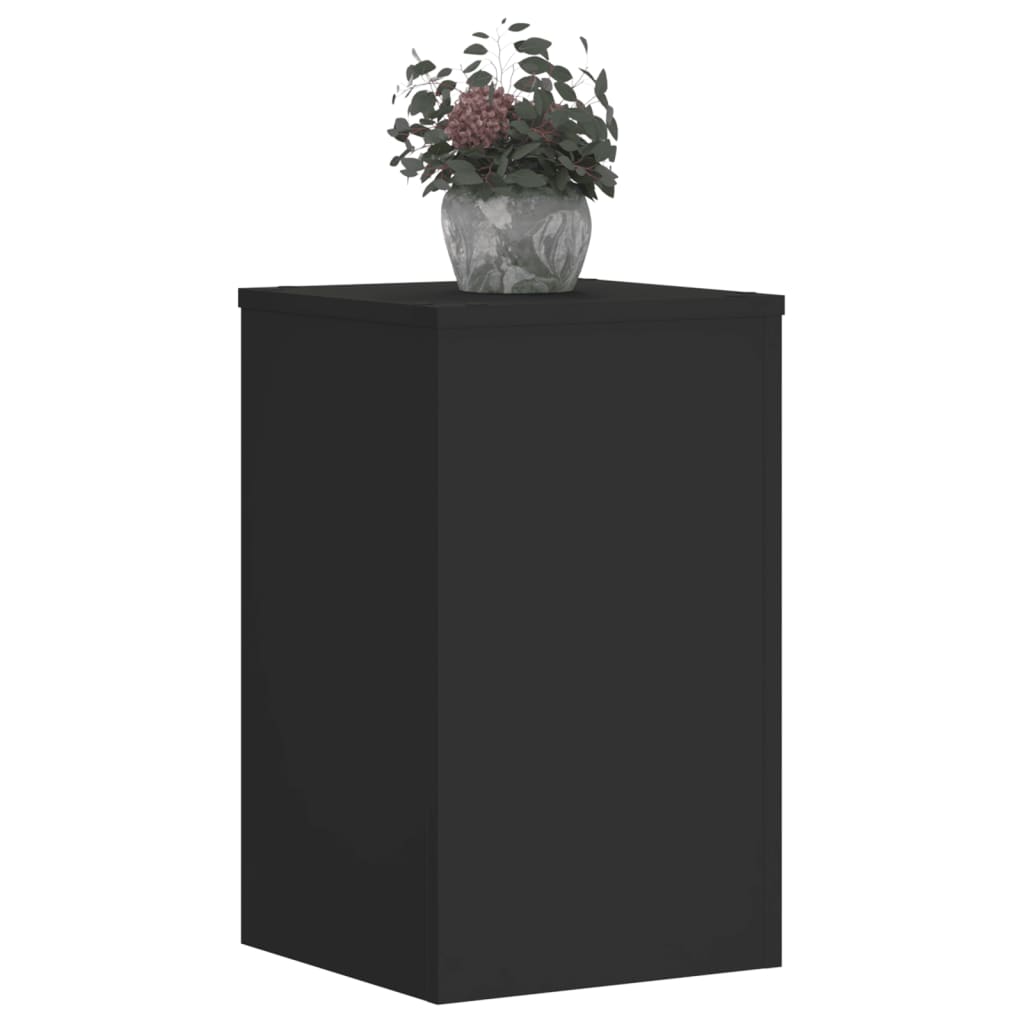 Suporturi de plante, 2 buc., negru, 30x30x50 cm, lemn prelucrat