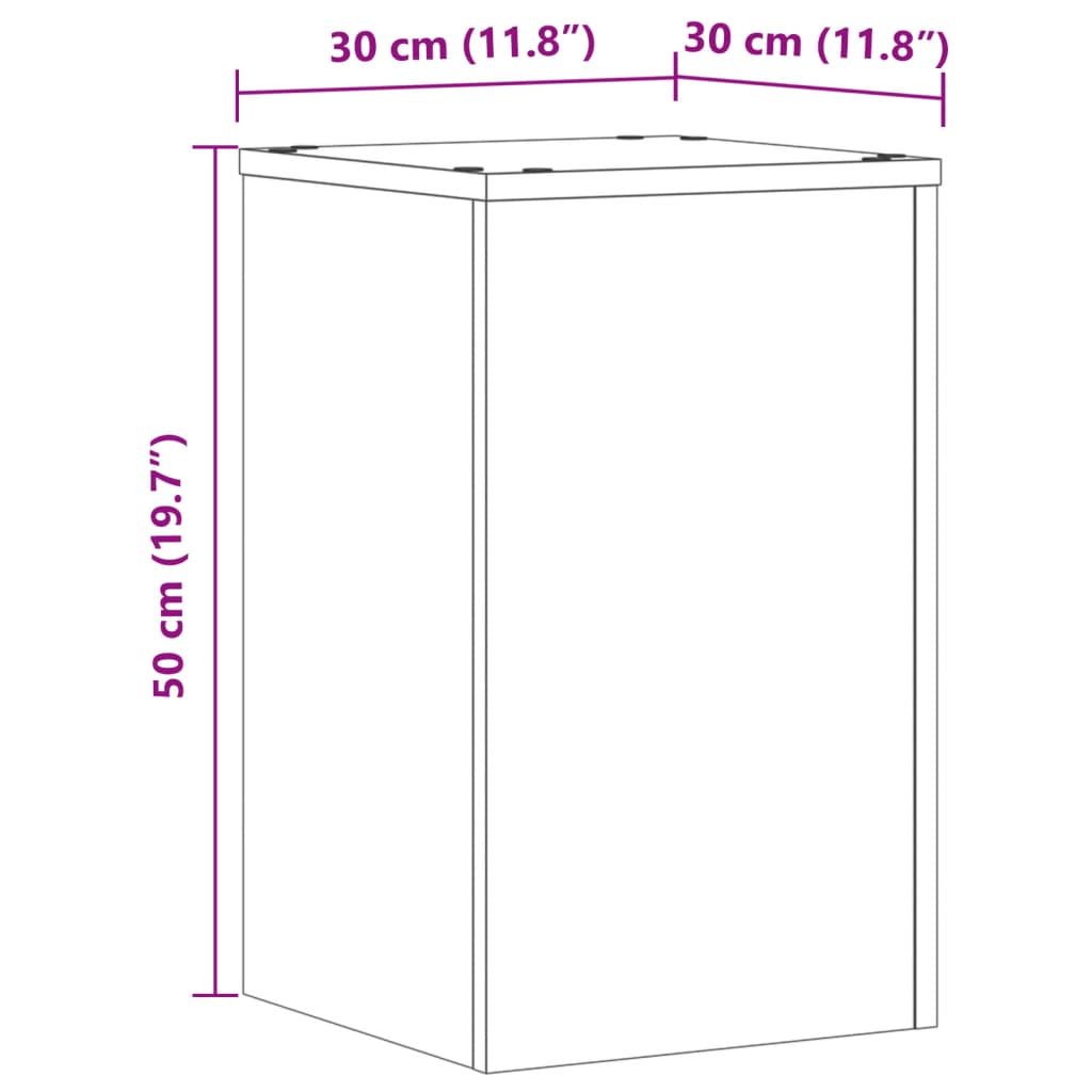 Suport de plante 2buc. stejar maro 30x30x50cm lemn prelucrat