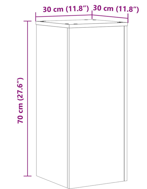 Încărcați imaginea în vizualizatorul Galerie, Suport de plante, 2 buc., gri beton, 30x30x70 cm lemn prelucrat
