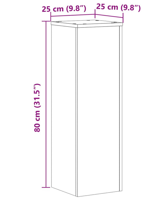 Загрузите изображение в средство просмотра галереи, Suporturi de plante 2 buc. gri sonoma 25x25x80cm lemn prelucrat
