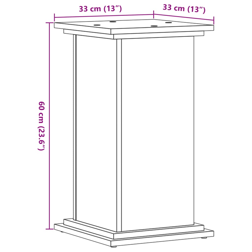 Suport de plante, stejar sonoma, 33x33x60 cm, lemn prelucrat