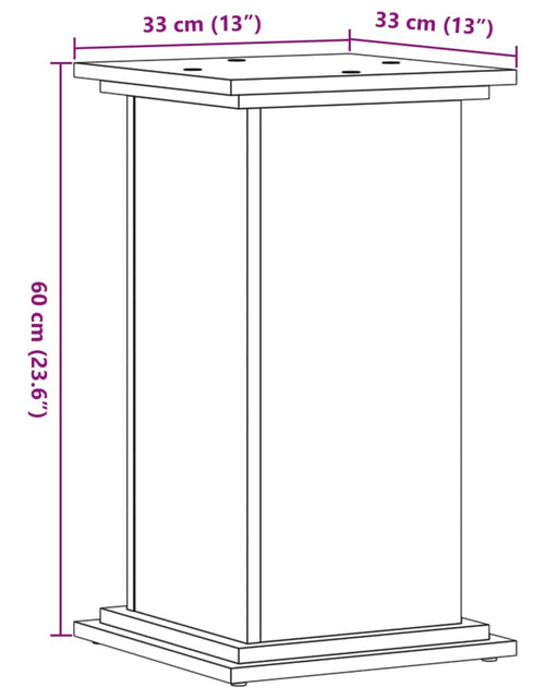 Încărcați imaginea în vizualizatorul Galerie, Suport de plante, stejar fumuriu, 33x33x60 cm, lemn prelucrat

