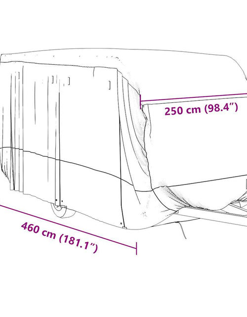 Загрузите изображение в средство просмотра галереи, Husa de rulota gri 460x250x220 cm Tesatura netesuta
