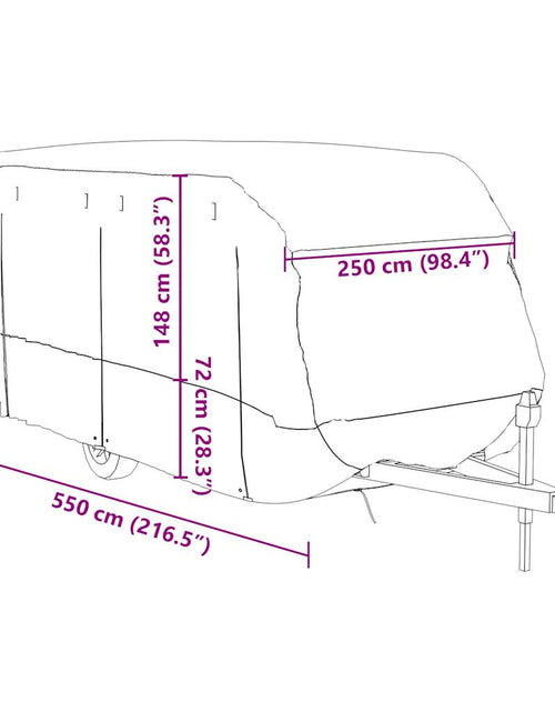 Încărcați imaginea în vizualizatorul Galerie, Husa de rulota gri 550x250x220 cm Tesatura netesuta
