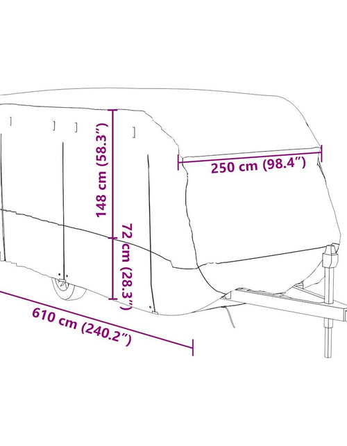 Încărcați imaginea în vizualizatorul Galerie, Husa de rulota gri 610x250x220 cm Tesatura netesuta
