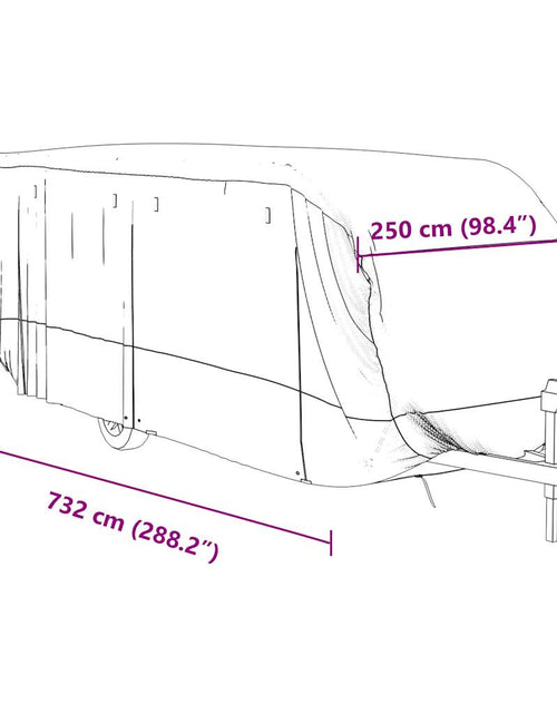 Încărcați imaginea în vizualizatorul Galerie, Husa de rulota gri 732x250x220 cm Tesatura netesuta
