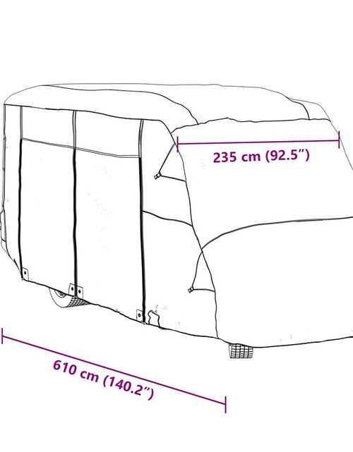 Încărcați imaginea în vizualizatorul Galerie, Husa de rulota gri 610x235x275 cm Tesatura netesuta
