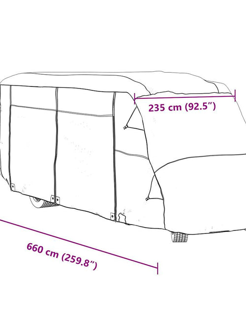 Încărcați imaginea în vizualizatorul Galerie, Husa de rulota gri 660x235x275 cm Tesatura netesuta
