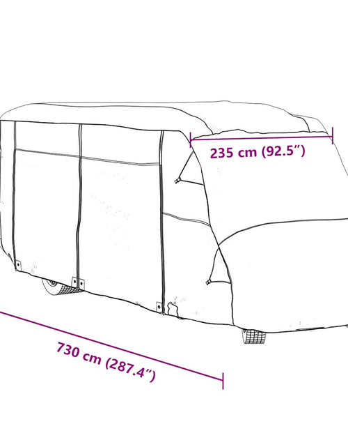 Загрузите изображение в средство просмотра галереи, Husa de rulota gri 730x235x275 cm Tesatura netesuta
