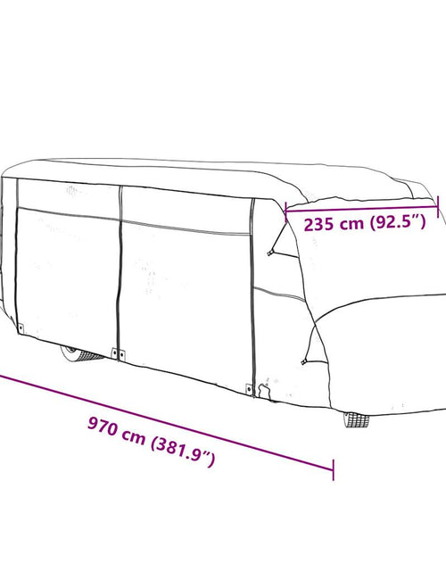 Загрузите изображение в средство просмотра галереи, Husa de rulota gri 970x235x275 cm Tesatura netesuta
