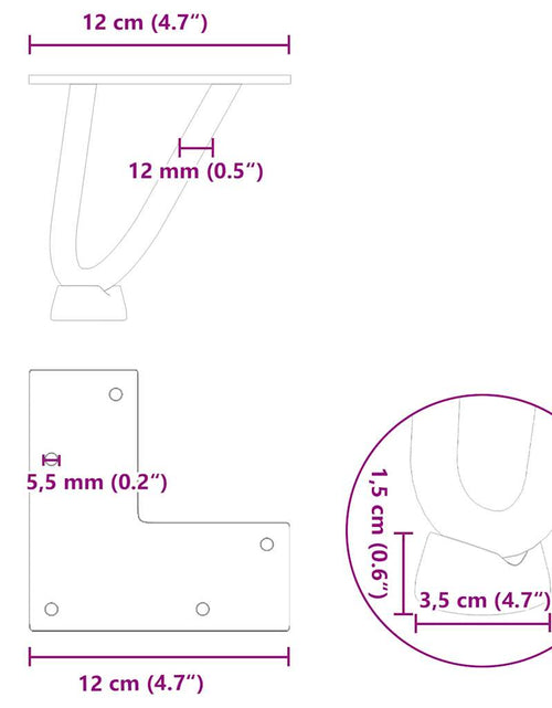 Încărcați imaginea în vizualizatorul Galerie, Picioare de masă în ac de păr 4 buc Oțel solid alb 10 cm
