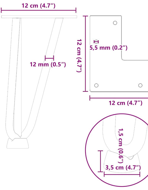 Încărcați imaginea în vizualizatorul Galerie, Picioare de masă în ac de păr 4 buc Oțel solid alb 20 cm
