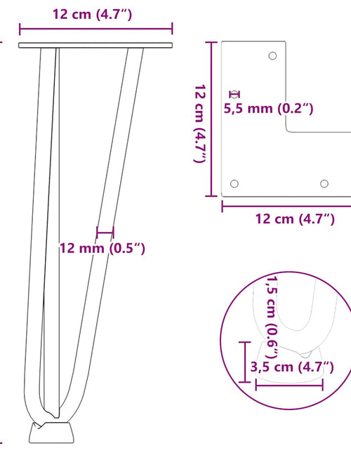 Încărcați imaginea în vizualizatorul Galerie, Picioare de masă în ac de păr 4 buc Oțel solid alb 30 cm
