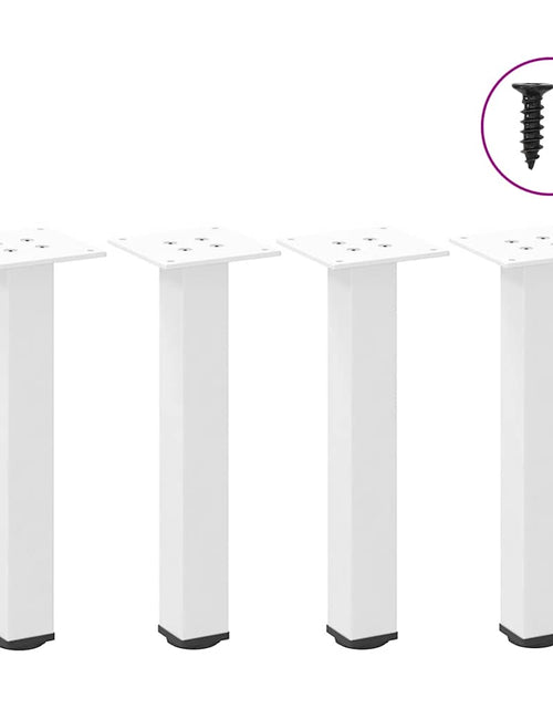 Încărcați imaginea în vizualizatorul Galerie, Picioare măsuță de cafea 4 buc Alb 42-44 cm Oțel
