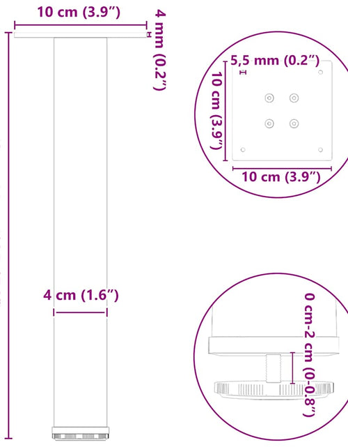 Încărcați imaginea în vizualizatorul Galerie, Picioare măsuță de cafea 4 buc Alb 42-44 cm Oțel
