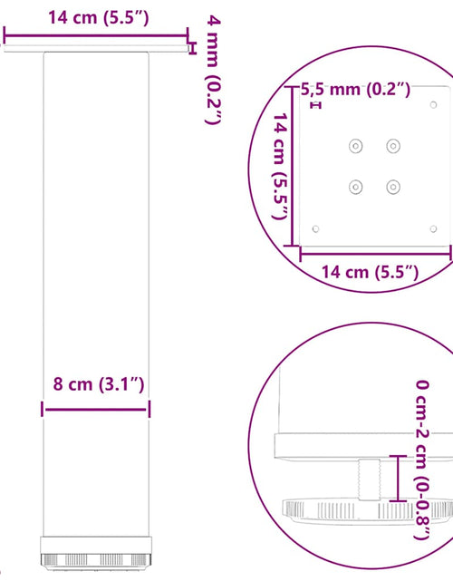 Încărcați imaginea în vizualizatorul Galerie, Picioare măsuță de cafea 4 buc Oțel alb 30-32 cm
