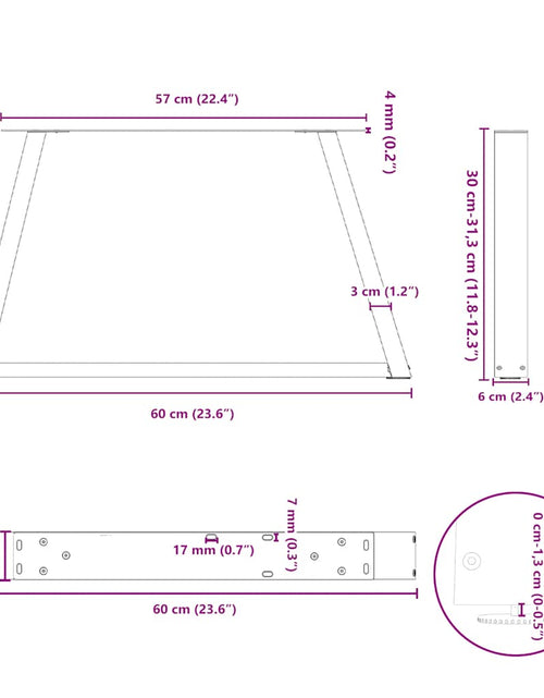 Загрузите изображение в средство просмотра галереи, Picioare pentru masă în formă de V 2 buc Oțel natural Oțel
