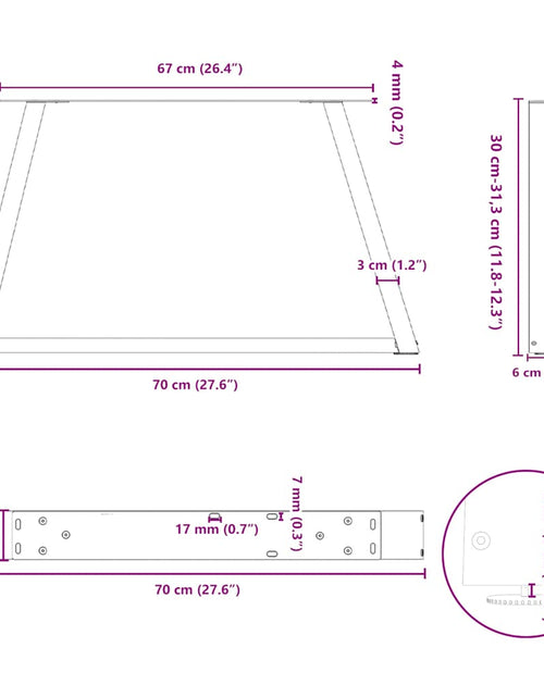 Загрузите изображение в средство просмотра галереи, Picioare pentru masă în formă de V 2 buc Antracit Oțel
