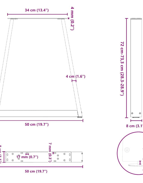 Încărcați imaginea în vizualizatorul Galerie, Picioare măsuță cafea în formă V 2 buc alb 50x(72-73) cm oțel
