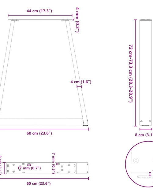 Încărcați imaginea în vizualizatorul Galerie, Picioare măsuță cafea în formă V 2 buc alb 60x(72-73) cm oțel
