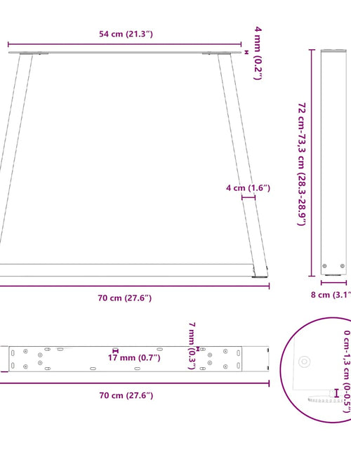 Загрузите изображение в средство просмотра галереи, Picioare pentru masă în formă de V 2 buc Negru Oțel
