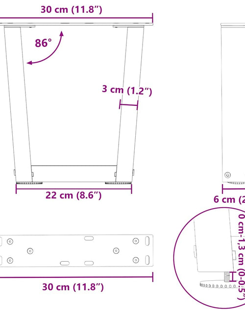 Загрузите изображение в средство просмотра галереи, Picioare pentru masă în formă de V 2 buc Oțel natural Oțel
