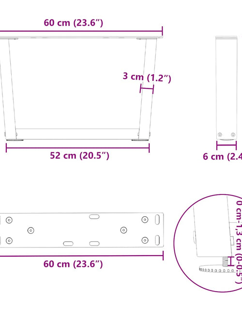 Загрузите изображение в средство просмотра галереи, Picioare pentru masă în formă de V 2 buc Negru Oțel
