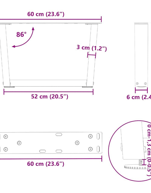 Încărcați imaginea în vizualizatorul Galerie, Picioare pentru masă în formă de V 2 buc alb oțel
