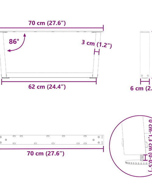 Загрузите изображение в средство просмотра галереи, Picioare pentru masă în formă de V 2 buc Oțel natural Oțel
