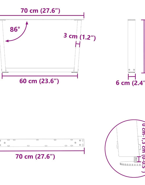 Загрузите изображение в средство просмотра галереи, Picioare pentru masă în formă de V 2 buc Oțel natural Oțel
