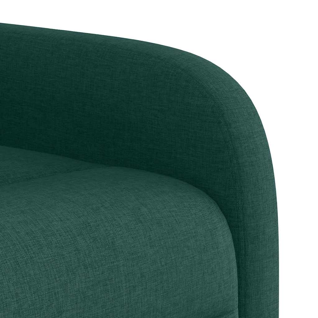 Fotoliu rabatabil electric, verde închis, material textil