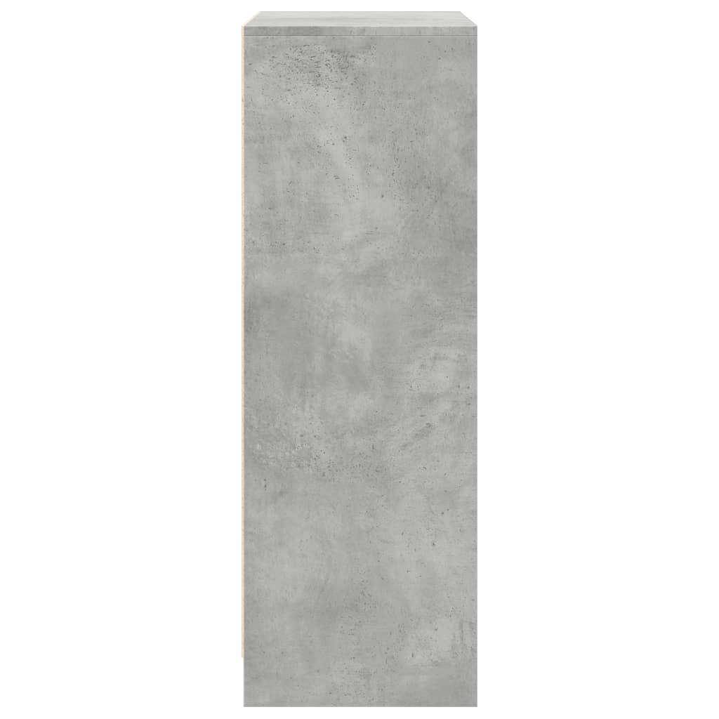 Dulap cu LED, gri beton, 77x34x100 cm, lemn prelucrat